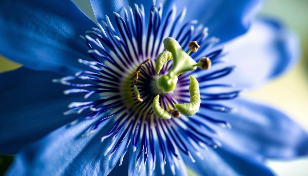 blue passion flower Stunning blue passion flower (Passiflora caerulea) in full bloom