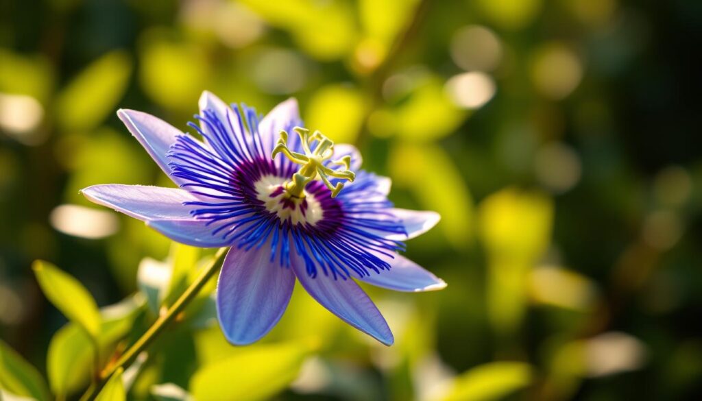blue passion flower Stunning blue passion flower (Passiflora caerulea) in full bloom