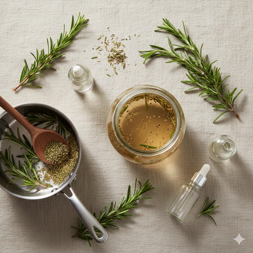 how to make rosemary water for hair at home using fresh rosemary